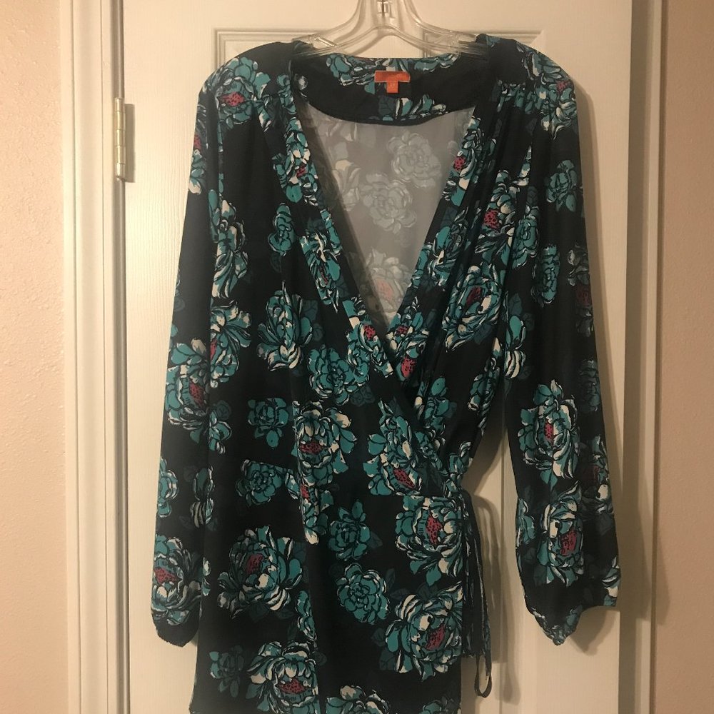 Modcloth Black Wrap Blouse